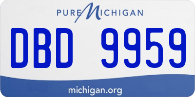 MI license plate DBD9959