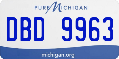 MI license plate DBD9963