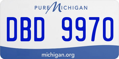 MI license plate DBD9970