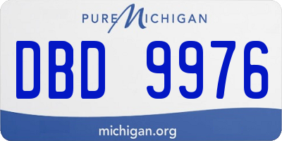 MI license plate DBD9976