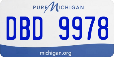 MI license plate DBD9978