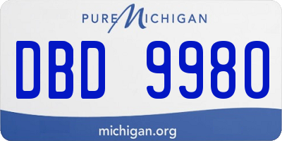 MI license plate DBD9980