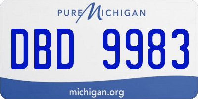 MI license plate DBD9983