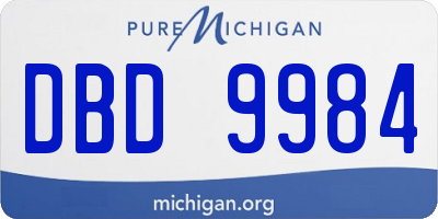 MI license plate DBD9984