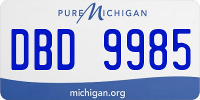 MI license plate DBD9985