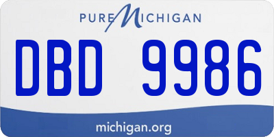 MI license plate DBD9986