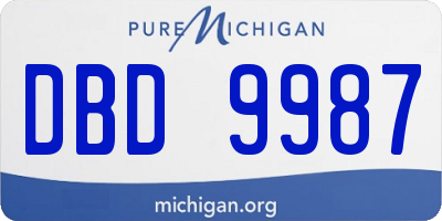 MI license plate DBD9987