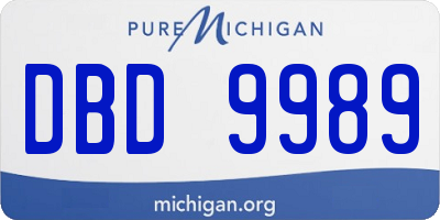MI license plate DBD9989