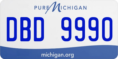MI license plate DBD9990
