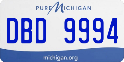 MI license plate DBD9994