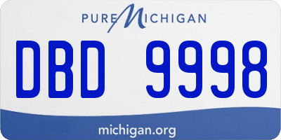 MI license plate DBD9998