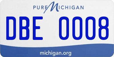 MI license plate DBE0008