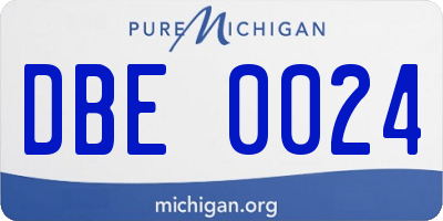 MI license plate DBE0024