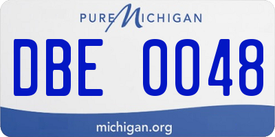 MI license plate DBE0048