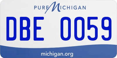 MI license plate DBE0059