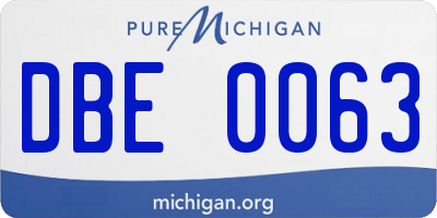 MI license plate DBE0063