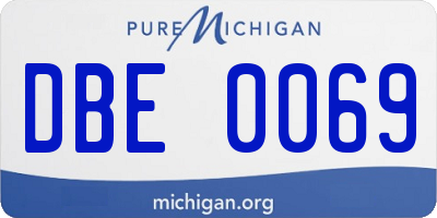 MI license plate DBE0069