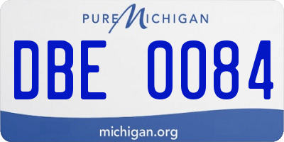 MI license plate DBE0084