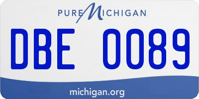 MI license plate DBE0089