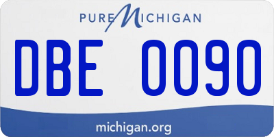 MI license plate DBE0090
