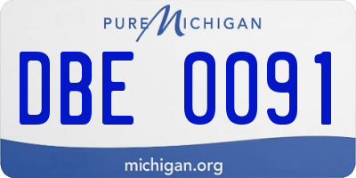 MI license plate DBE0091