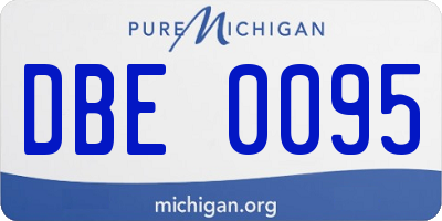 MI license plate DBE0095