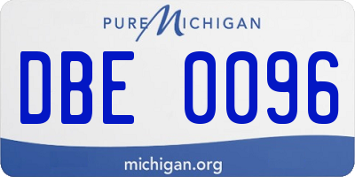 MI license plate DBE0096