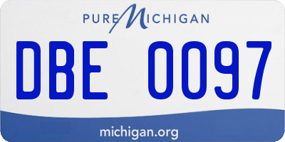 MI license plate DBE0097