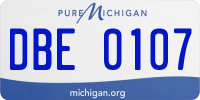MI license plate DBE0107