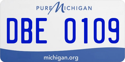 MI license plate DBE0109