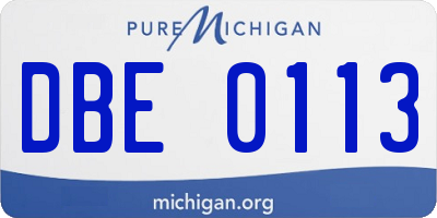 MI license plate DBE0113