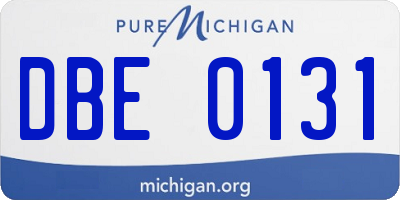 MI license plate DBE0131