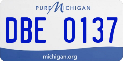 MI license plate DBE0137