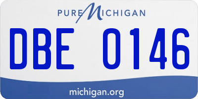 MI license plate DBE0146