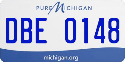 MI license plate DBE0148