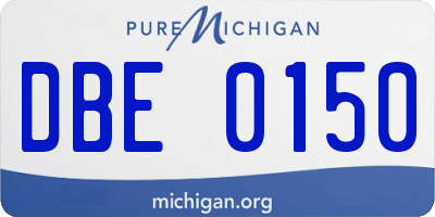 MI license plate DBE0150