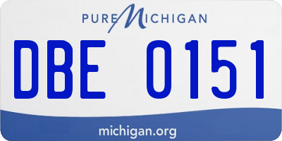 MI license plate DBE0151