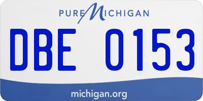 MI license plate DBE0153