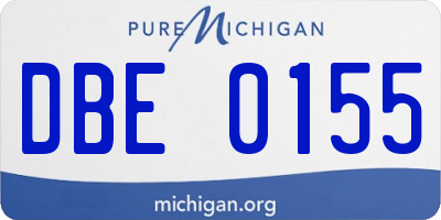 MI license plate DBE0155