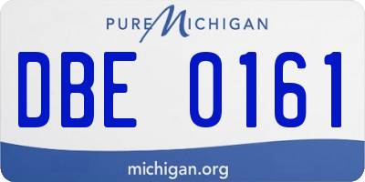 MI license plate DBE0161