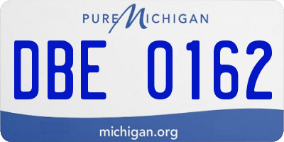 MI license plate DBE0162