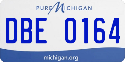 MI license plate DBE0164