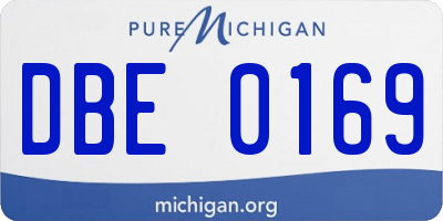 MI license plate DBE0169