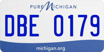 MI license plate DBE0179