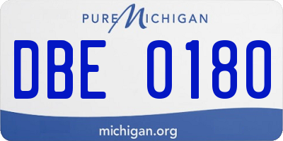 MI license plate DBE0180