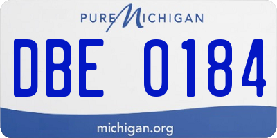 MI license plate DBE0184