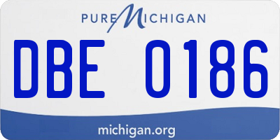MI license plate DBE0186