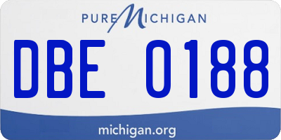 MI license plate DBE0188