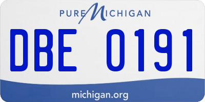MI license plate DBE0191