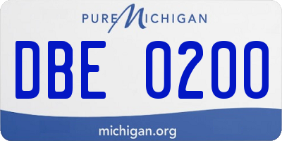 MI license plate DBE0200